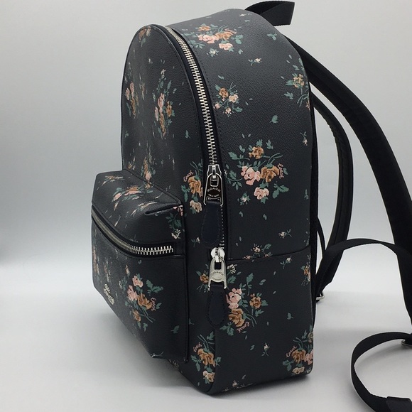COACH MEDIUM CHARLIE BACKPACK WITH ROSE BOUQ. PRT - Picture 7 of 16